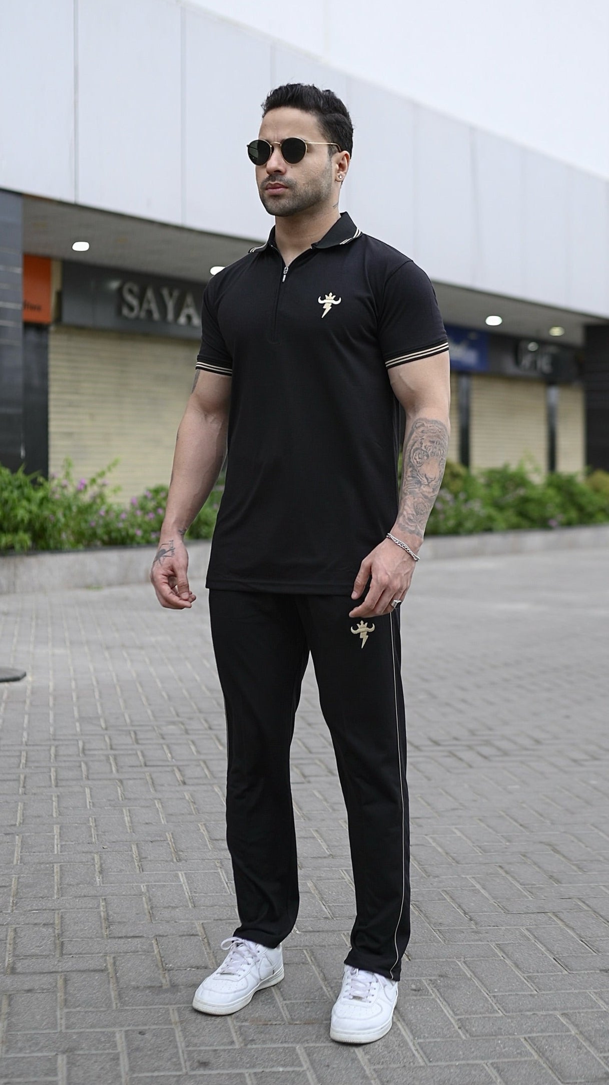 Gentlemen Golden Edition Cotton Twinset-Black