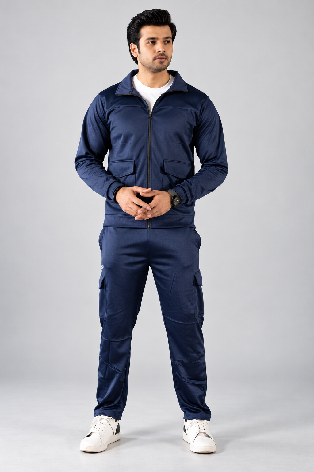 Gambluss Navy Luxe Tracksuit | Imported Tendra Fabric | High-Stretch Warm Tracksuit