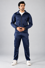Gambluss Navy Luxe Tracksuit | Imported Tendra Fabric | High-Stretch Warm Tracksuit