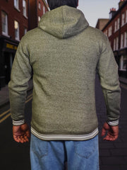 Gambluss Olive Winter Hoodie – Chain Yarn Fleece 350 GSM with Fur Inner