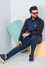 Raglan Sleeve Essential Winter tracksuit-Navy