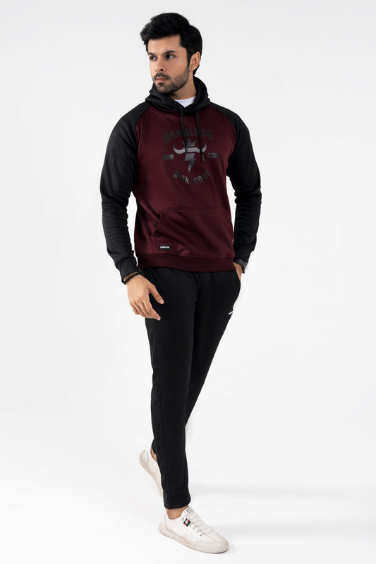 Premium American Sports Tracksuits-Wine/Black