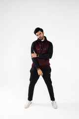 Premium American Sports Tracksuits-Wine/Black