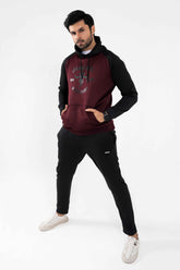 Premium American Sports Tracksuit-Wine/Black