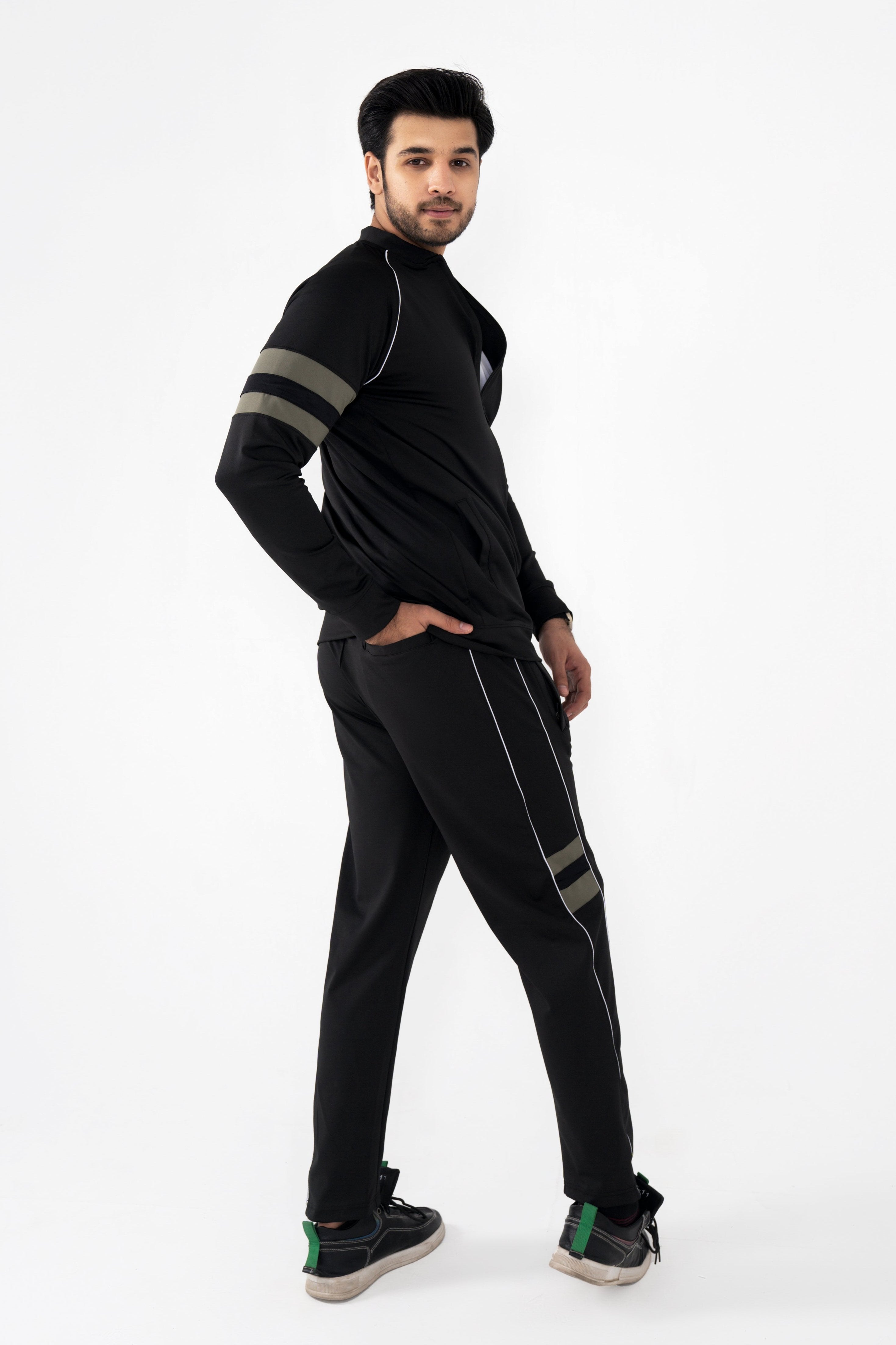 Premium Power Flex 4 Way Scuba Tracksuit- Black