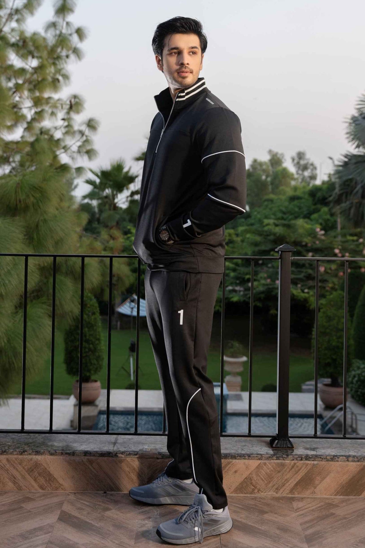 Gam Black Velocity Tracksuit | Imported Scuba Fabric 4-Way Stretch