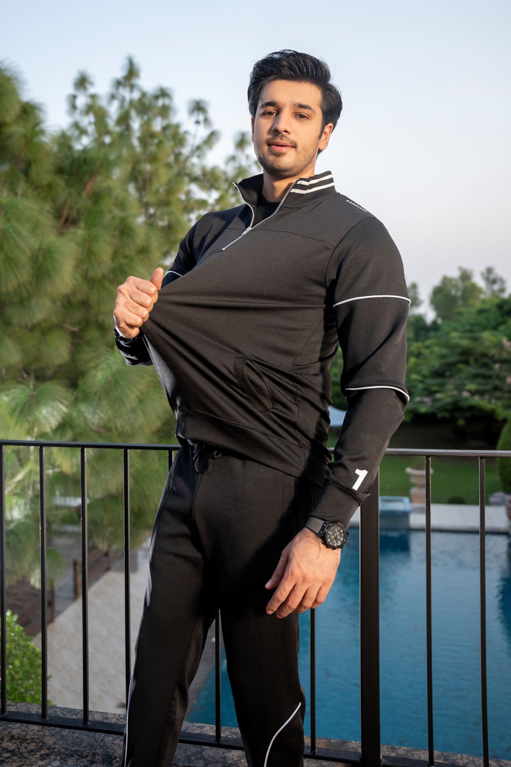 Black Velocity Tracksuit | Imported Scuba Fabric 4-Way Stretch – Gambluss