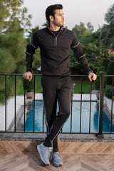 Black Velocity Tracksuit | Imported Scuba Fabric 4-Way Stretch – Gambluss