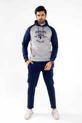 Premium American Sports Tracksuit-Silver/Navy