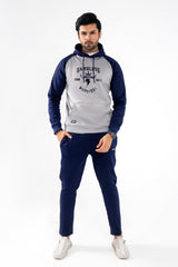 Premium American Sports Tracksuit-Silver/Navy