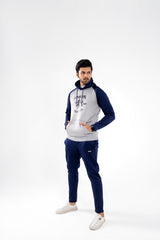 Premium American Sports Tracksuit-Silver/Navy