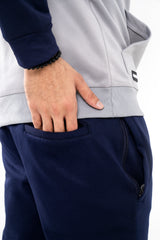 Premium American Sports Tracksuit-Silver/Navy