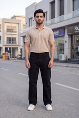 Gambluss Straight-Fit Jet Black Twill Pant for Ultimate Comfort and Style