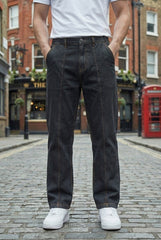 Gambluss Stretchable Belt Relaxed-Fit  Pleated Pant-Coal