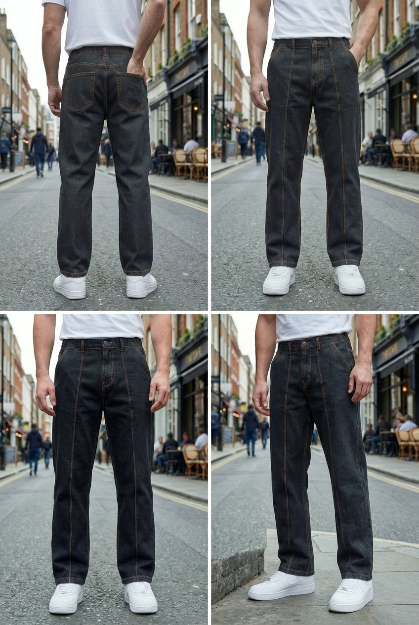 Gambluss Stretchable Belt Relaxed-Fit  Pleated Pant-Coal