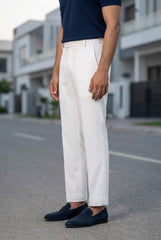 Gambluss White Tuxedo Dress Pants – Premium Formal Fit for Men