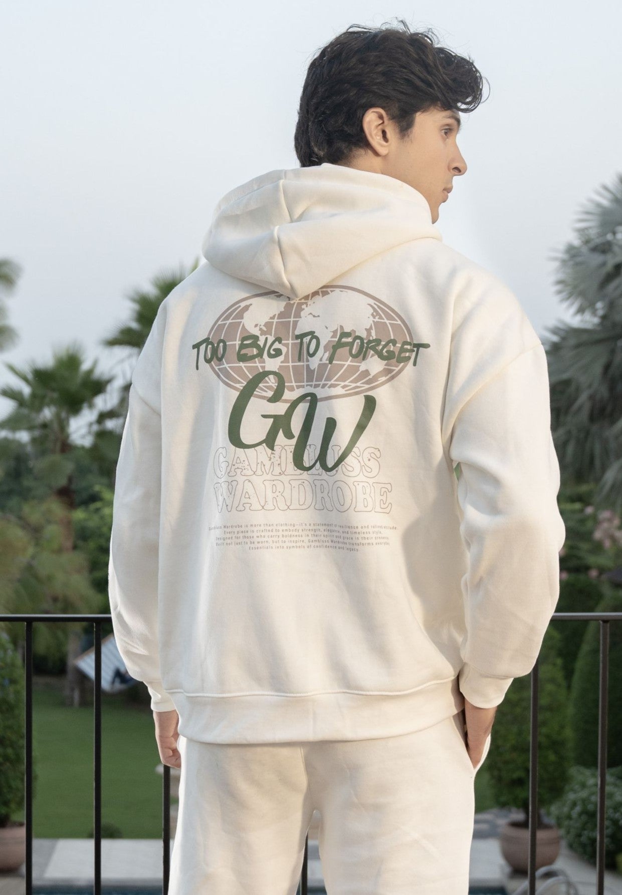 Graphic Ivory Oversized Hoodie- Off white