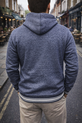 Gambluss Navy Winter Hoodie – Chain Yarn Fleece 350 GSM with Fur Inner